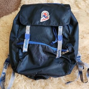 Invicta Vintage Navy Blue Jolly Backpack with Light Denim Accents